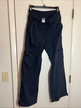 Black Cargo Scrub Pants with Drawstring Waist